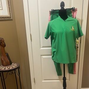 Green Golf Polo Sorority Jogging Set